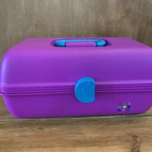 Caboodles Purple Pink Teal w/Mirror Makeup Cosmetic Travel Case #2622